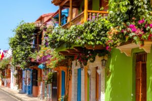 Colouful facades of Cartagena
